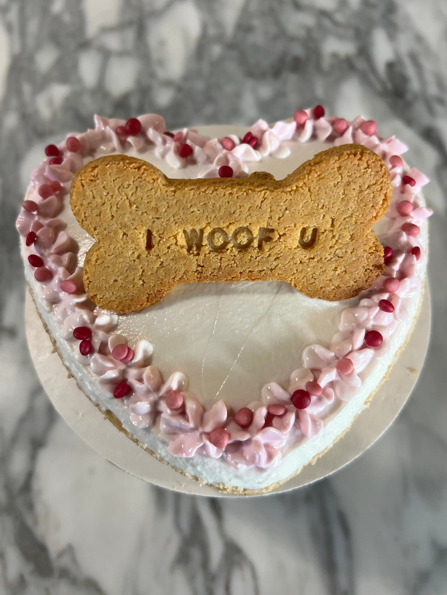 I Woof U Heart Shaped 5" Cake