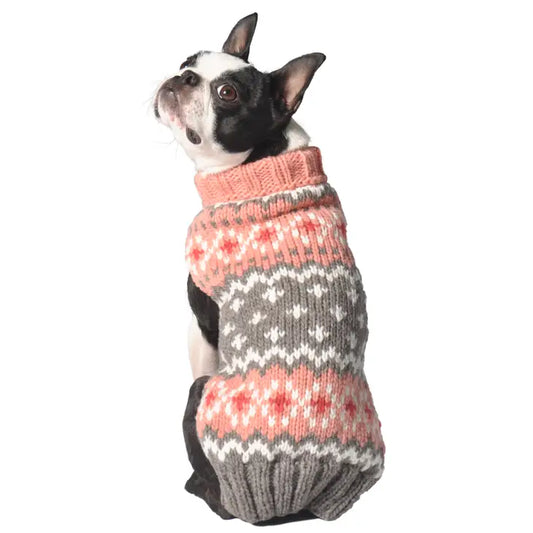 Peach Fairisle Sweater-Large Dogs